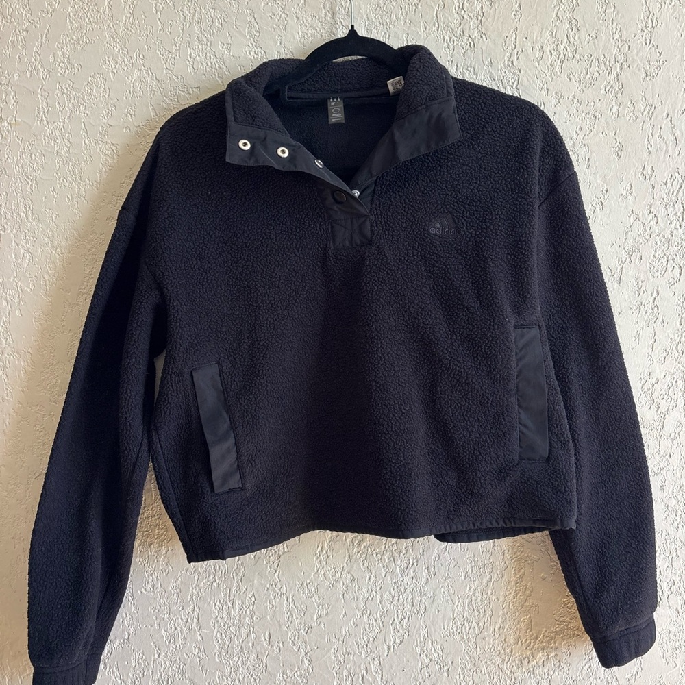 Adidas Pullover Fleece Snap-Button Jacket